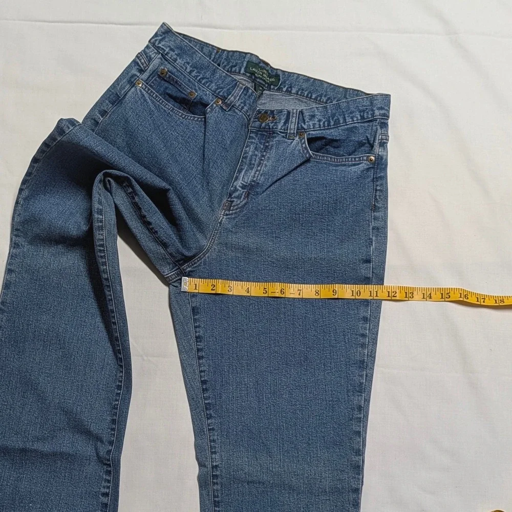 Lauren Ralph Lauren Jeans Co Blue Bootcut Flap Pocket Denim Pants Womens 10
